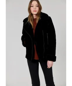 Awa Shearling Suede Biker