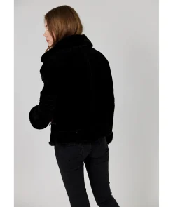 Awa Shearling Suede Biker