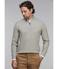 Half Zip Diamond Knit