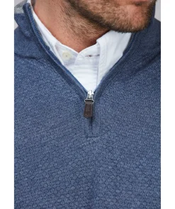 Half Zip Diamond Knit