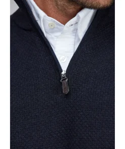 Half Zip Diamond Knit