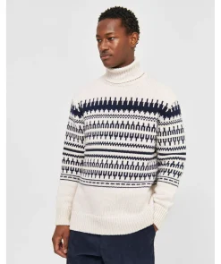 Knitted Pattern Roll Neck