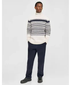 Knitted Pattern Roll Neck