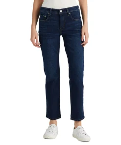 Mid Rise Straight Jeans