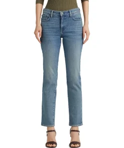 Mid Rise Straight Jeans
