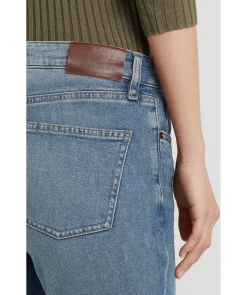 Mid Rise Straight Jeans