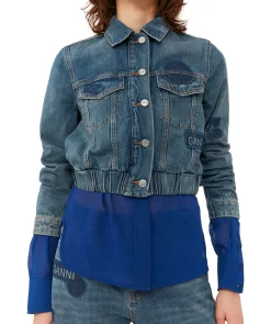 Patch Denim Bomber Jacket