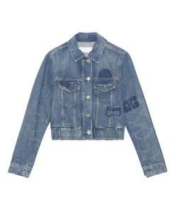 Patch Denim Bomber Jacket