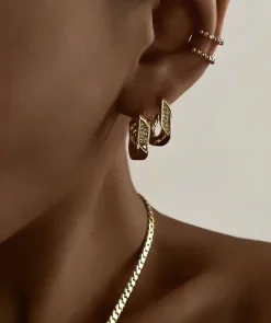 Pave Cuban Link Earring