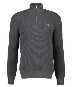 Textured Cotton Half Zip