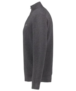 Textured Cotton Half Zip