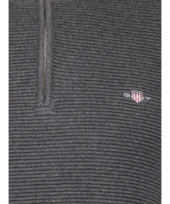 Textured Cotton Half Zip