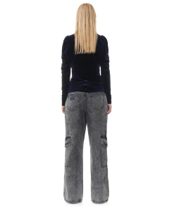 Velvet Jersey V-Neck Top