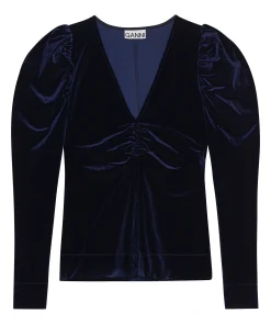 Velvet Jersey V-Neck Top